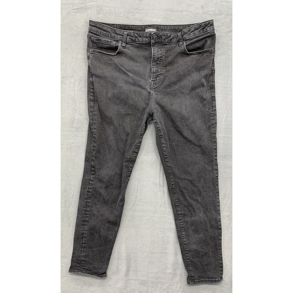 Express Other - Express Denim Jeans Men's Size 36X32 Black Wash Natural Broke In Distress